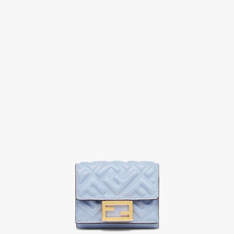 Damen Fendi Portemonnaies | Portemonnaie Aus Nappaleder In Hellblau