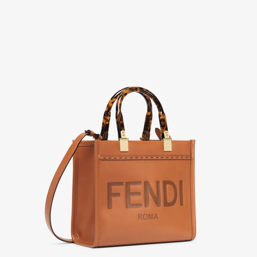 Damen Fendi Timeless | Shopper Aus Leder In Braun