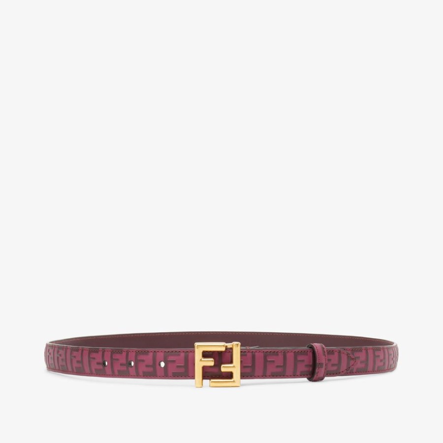 Damen Fendi Gurtel | Gurtel Aus Leder In Bordeaux