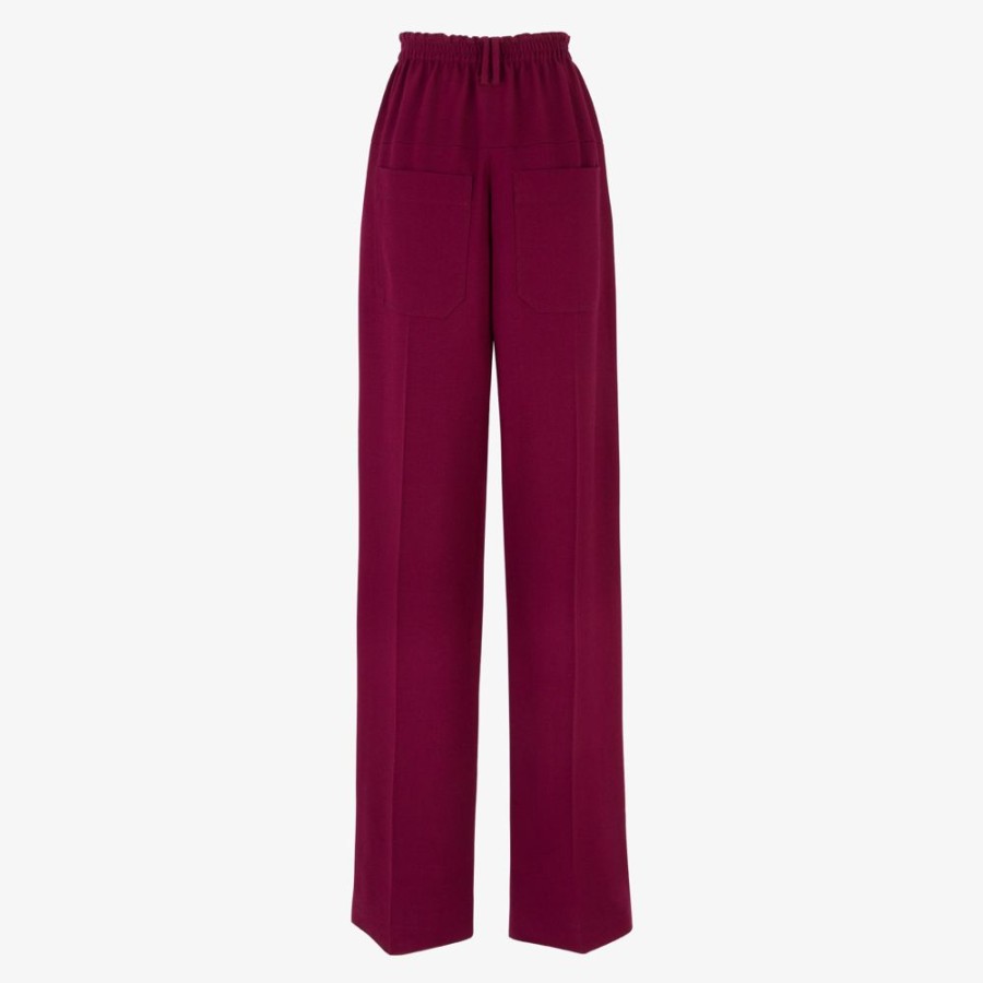 Damen Fendi Anzuge Und Sets | Hose Aus Wolle In Bordeaux