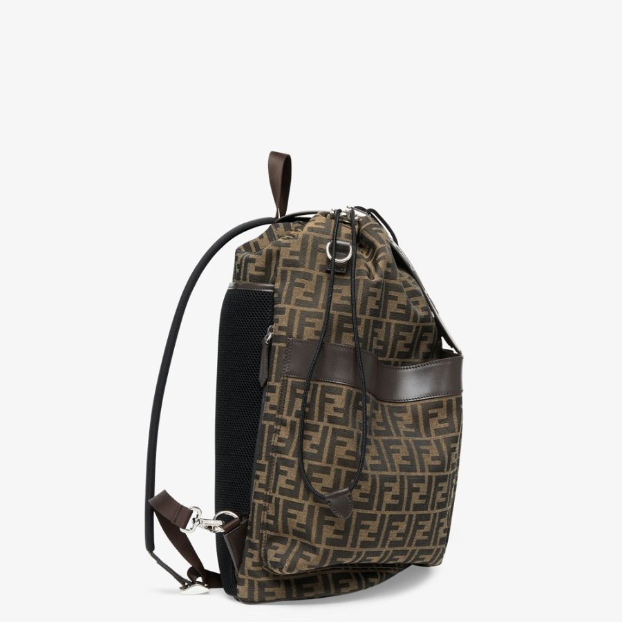 Herren Fendi Fur Die Reise | Rucksack Aus Ff Jacquard-Stoff