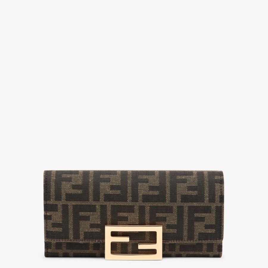 Damen Fendi Portemonnaies | Portemonnaie Aus Stoff In Braun