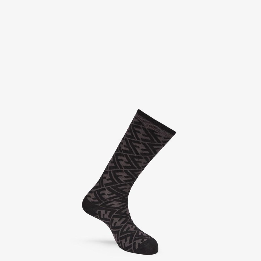 Herren Fendi Socken | Socken Aus Baumwolle In Grau