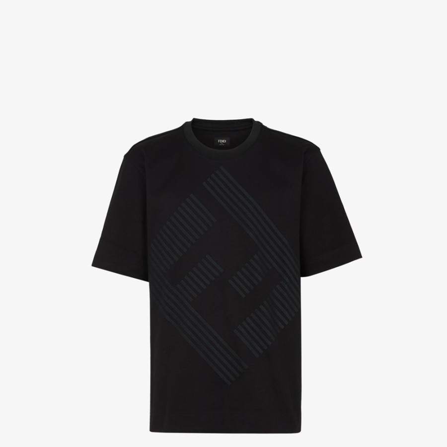 Herren Fendi T-Shirts Und Poloshirts | T-Shirt Aus Jersey In Schwarz