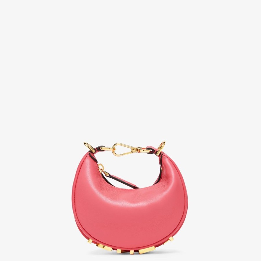 Damen Fendi Miniature Taschen | Anhanger Aus Leder In Rosa