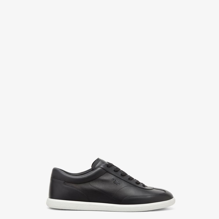 Herren Fendi Sneakers | Low-Top-Sneaker Aus Leder In Schwarz