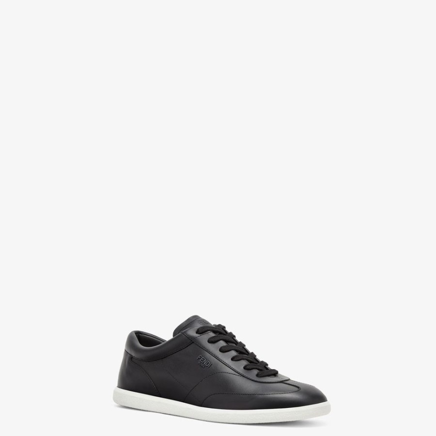 Herren Fendi Sneakers | Low-Top-Sneaker Aus Leder In Schwarz