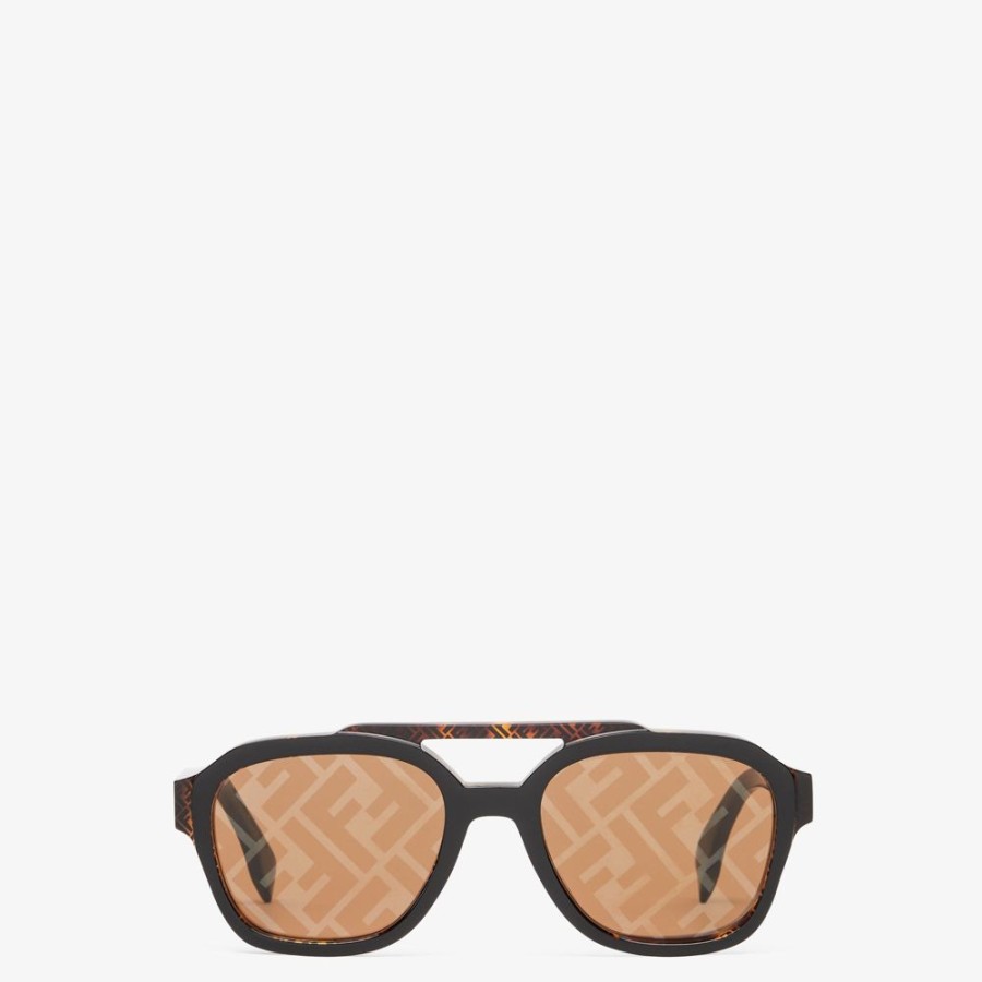 Herren Fendi Sonnenbrillen | Sonnenbrille Aus Acetat In Havannafarben