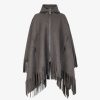 Herren Fendi Mantel Und Oberbekleidung | Poncho Aus Wolle In Grau