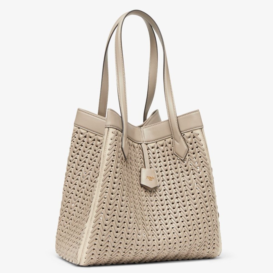 Damen Fendi Beuteltaschen | Wandelbare Tasche Aus Geflochtenem Leder