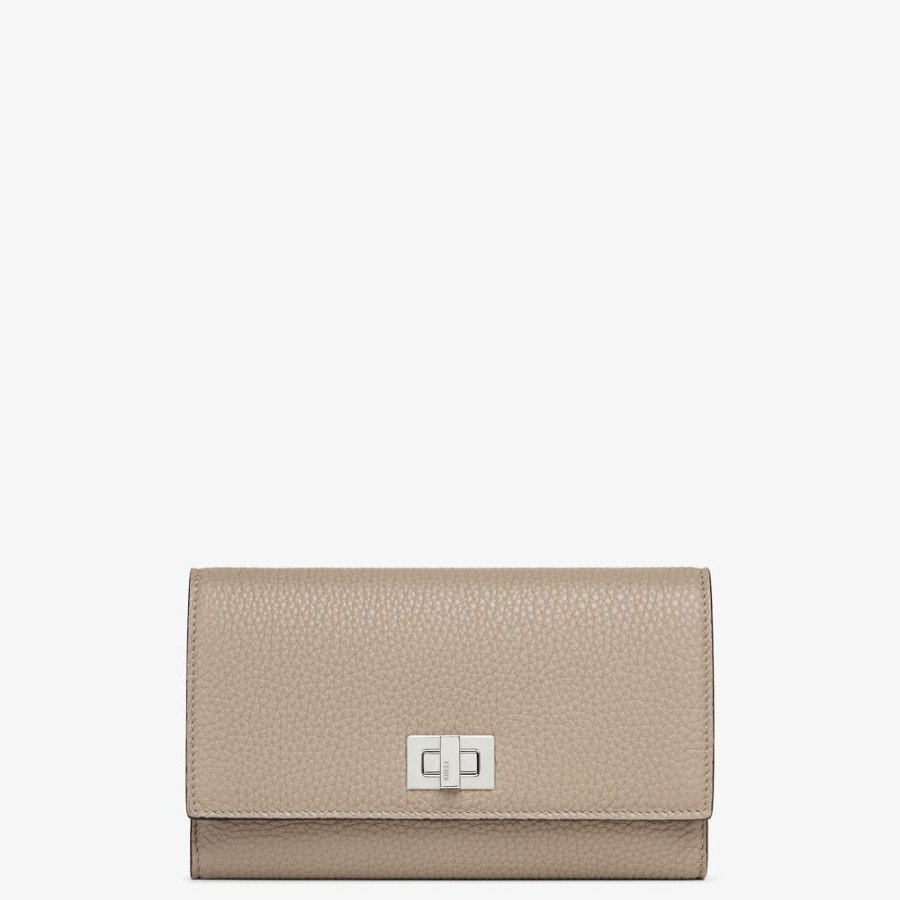 Damen Fendi Portemonnaies | Portemonnaie Aus Leder In Beige