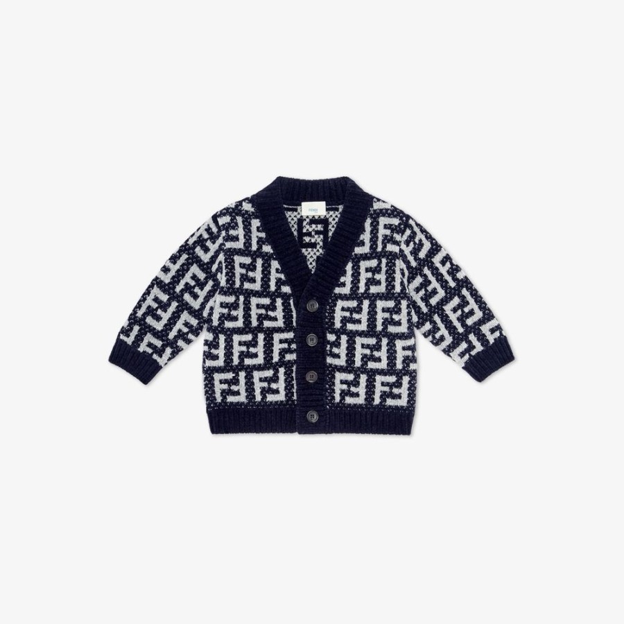 Kids Fendi Baby Madchen | Baby-Cardigan Aus Chenille Mit Logo