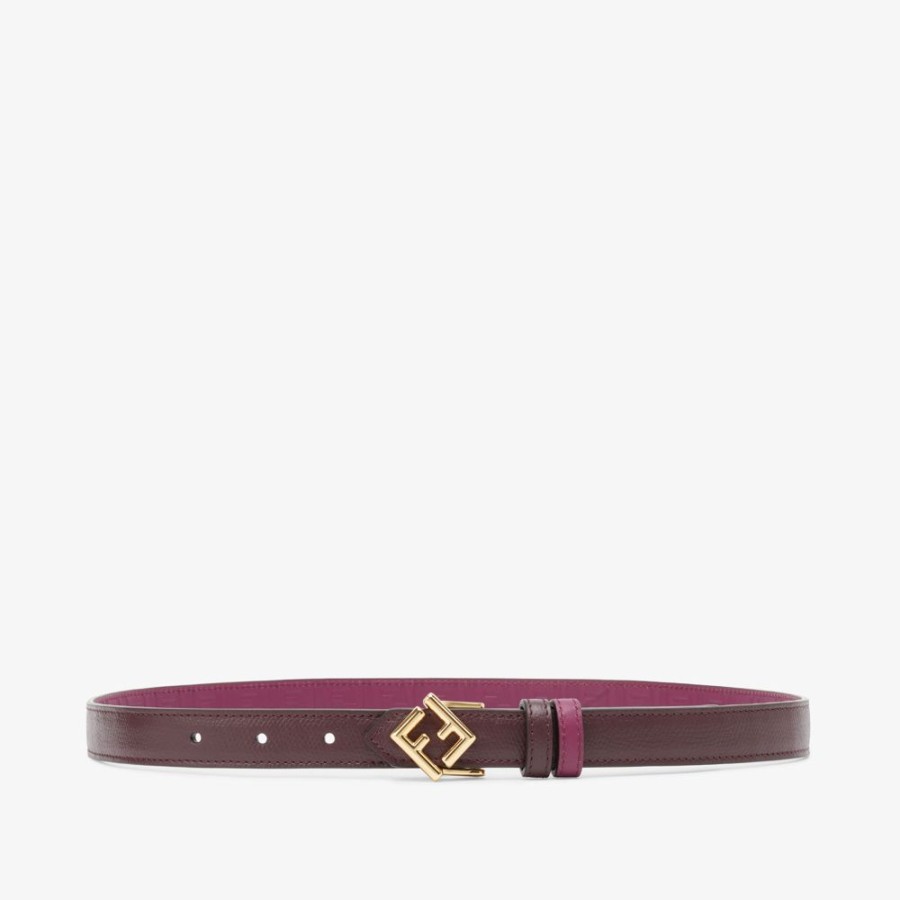 Damen Fendi Gurtel | Wendegurtel Aus Leder In Bordeaux