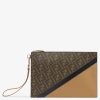 Herren Fendi Pochettes Und Handyhullen | Brauner Stoffbeutel