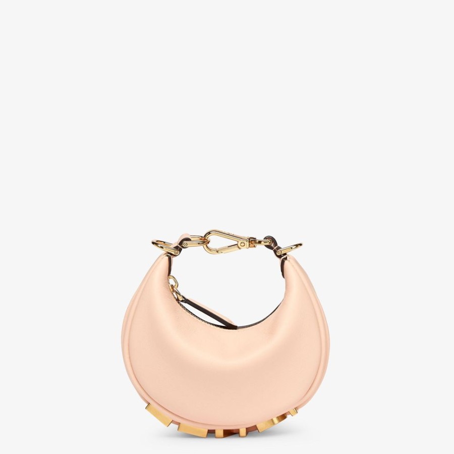 Damen Fendi Miniature Taschen | Anhanger Aus Leder In Rosa