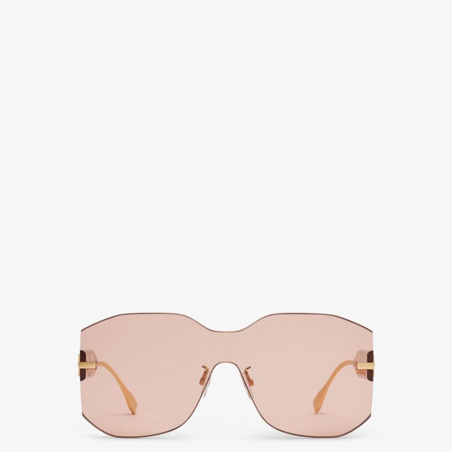 Damen Fendi Sonnenbrillen | Rosa Sonnenbrille In Maskenform