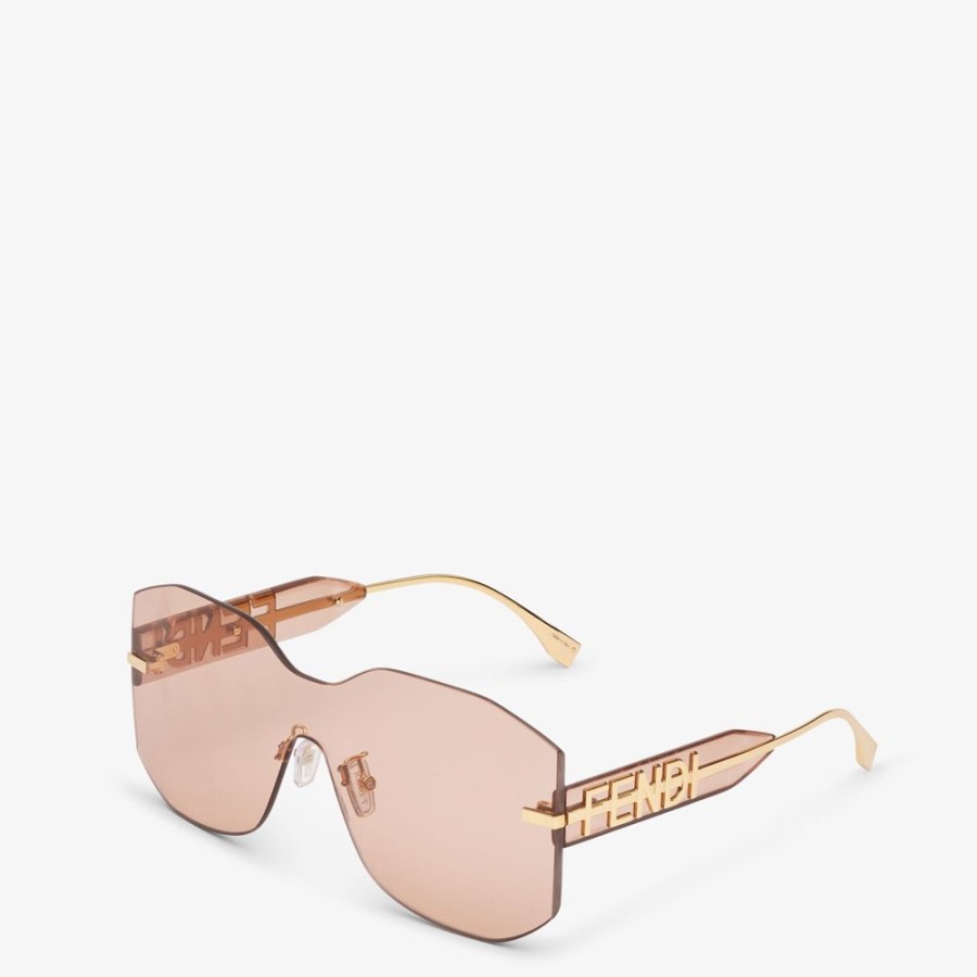 Damen Fendi Sonnenbrillen | Rosa Sonnenbrille In Maskenform