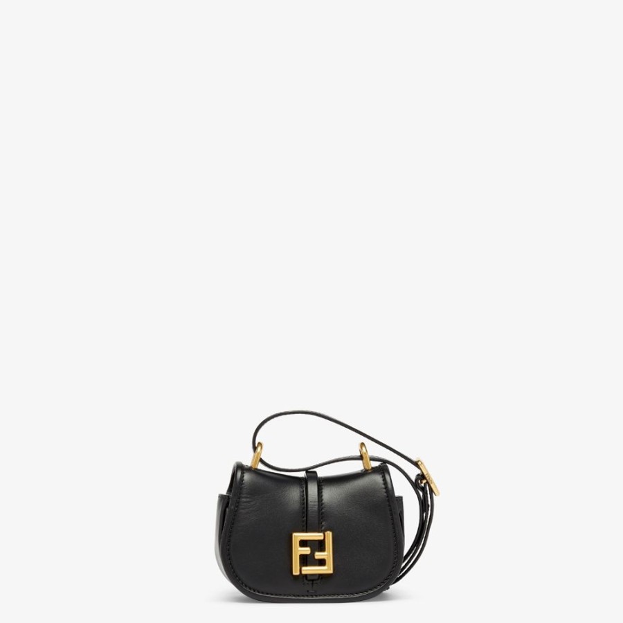 Damen Fendi Miniature Taschen | Anhanger Aus Leder In Schwarz