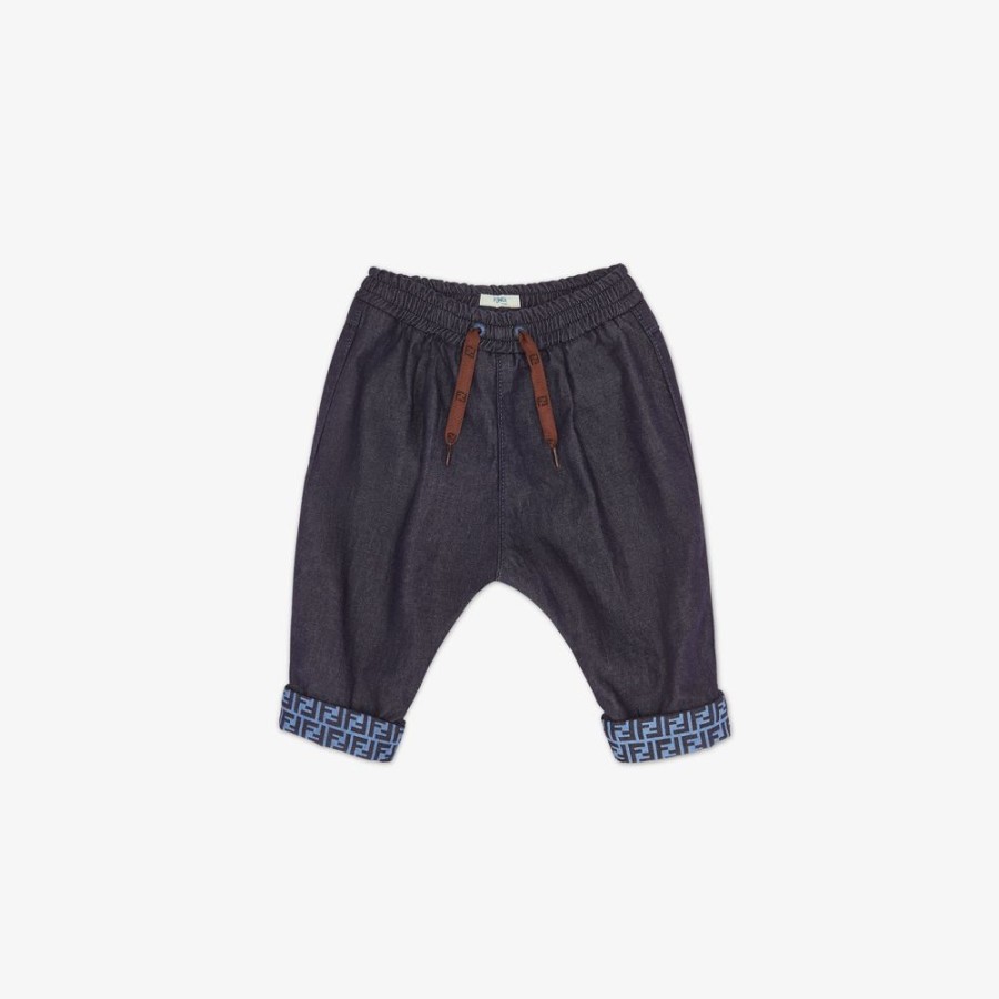 Kids Fendi Baby Junge | Chambray-Babyhose In Marineblau