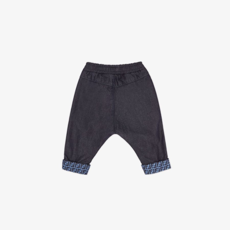 Kids Fendi Baby Junge | Chambray-Babyhose In Marineblau