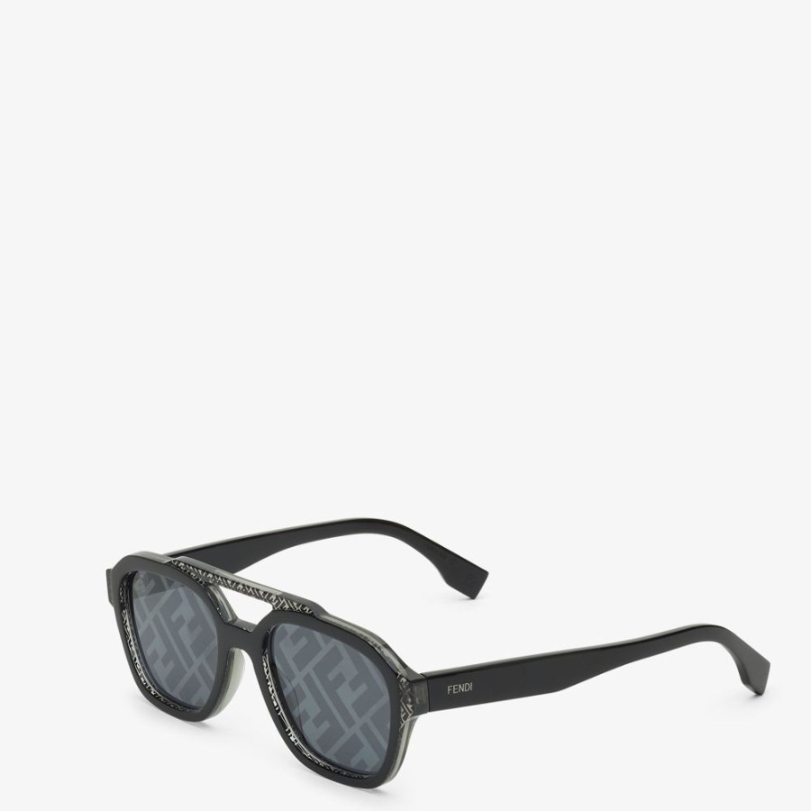 Herren Fendi Sonnenbrillen | Sonnenbrille Aus Acetat In Schwarz