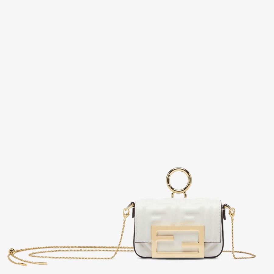 Damen Fendi Miniature Taschen | Anhanger Aus Nappaleder In Weis