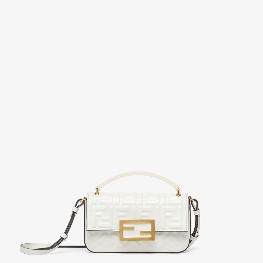 Damen Fendi Mini-Taschen | Pouch Aus Nappa In Weis