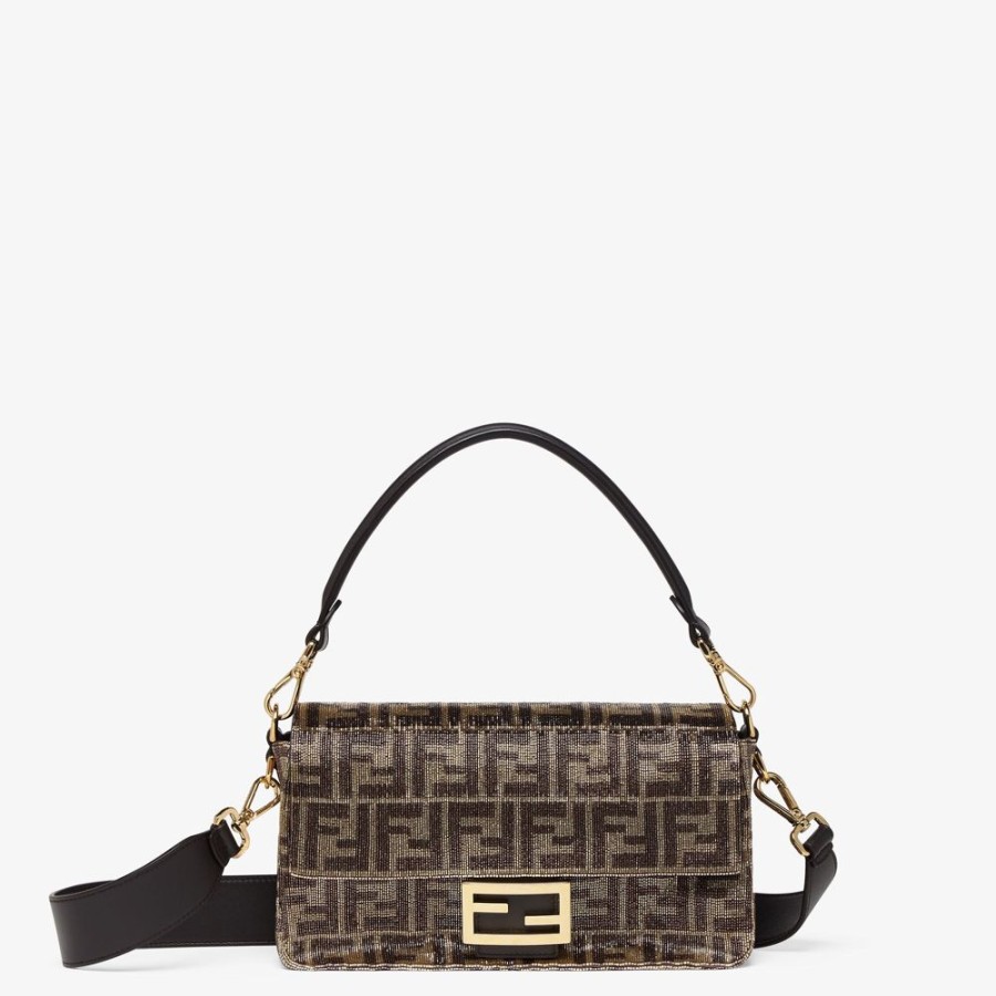 Damen Fendi Schulter- Und Crossbody-Taschen | Perlentasche Mit Zweifarbigem Ff-Muster