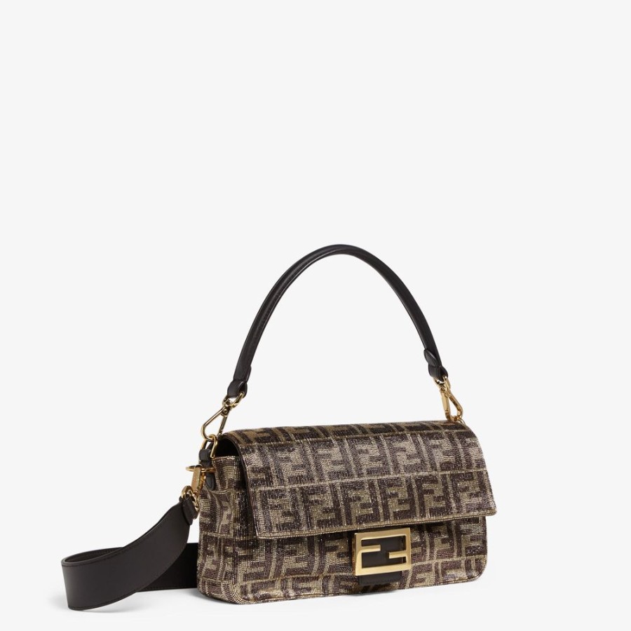 Damen Fendi Schulter- Und Crossbody-Taschen | Perlentasche Mit Zweifarbigem Ff-Muster