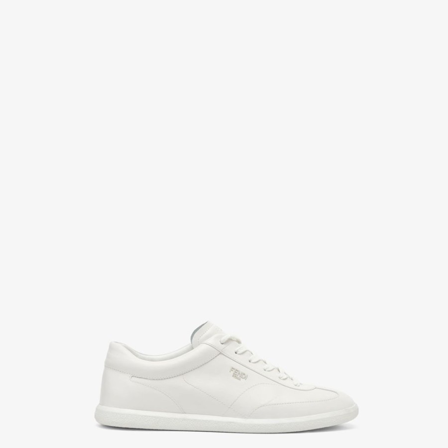 Herren Fendi Sneakers | Low-Top-Sneaker Aus Leder In Weis