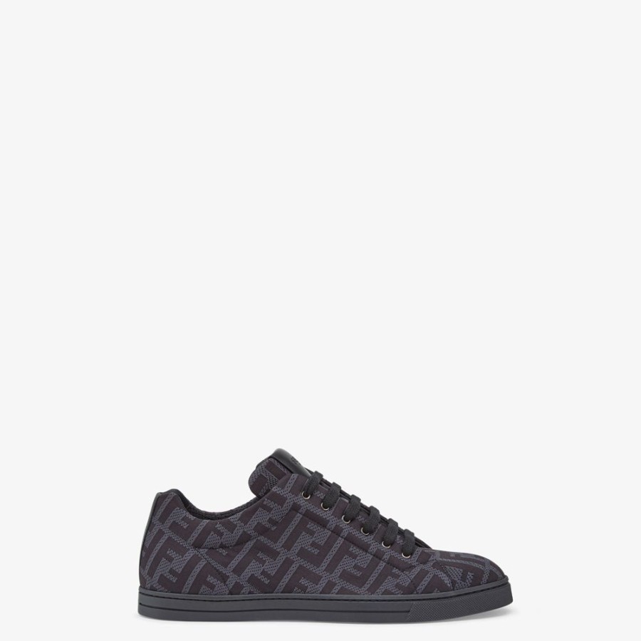 Herren Fendi Sneakers | Niedriger Sneaker Aus Technischem Gewebe In Grau