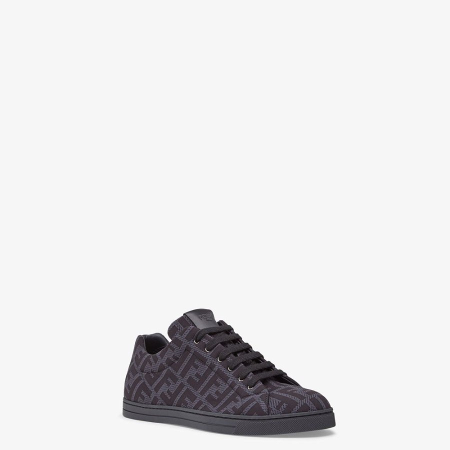 Herren Fendi Sneakers | Niedriger Sneaker Aus Technischem Gewebe In Grau