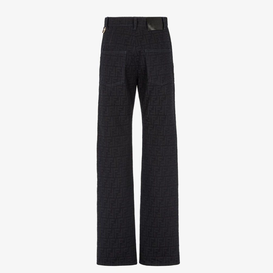 Damen Fendi Jeans | Hose Aus Jacquard-Denim In Blau