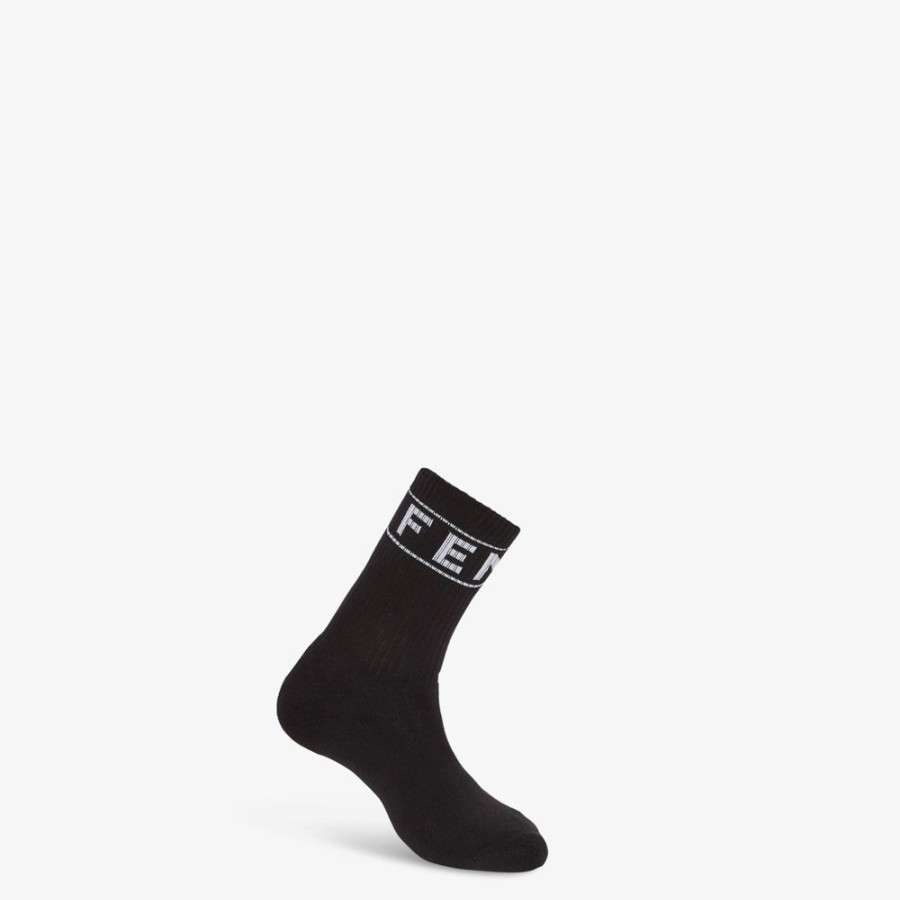 Herren Fendi Socken | Socken Aus Frottee In Schwarz