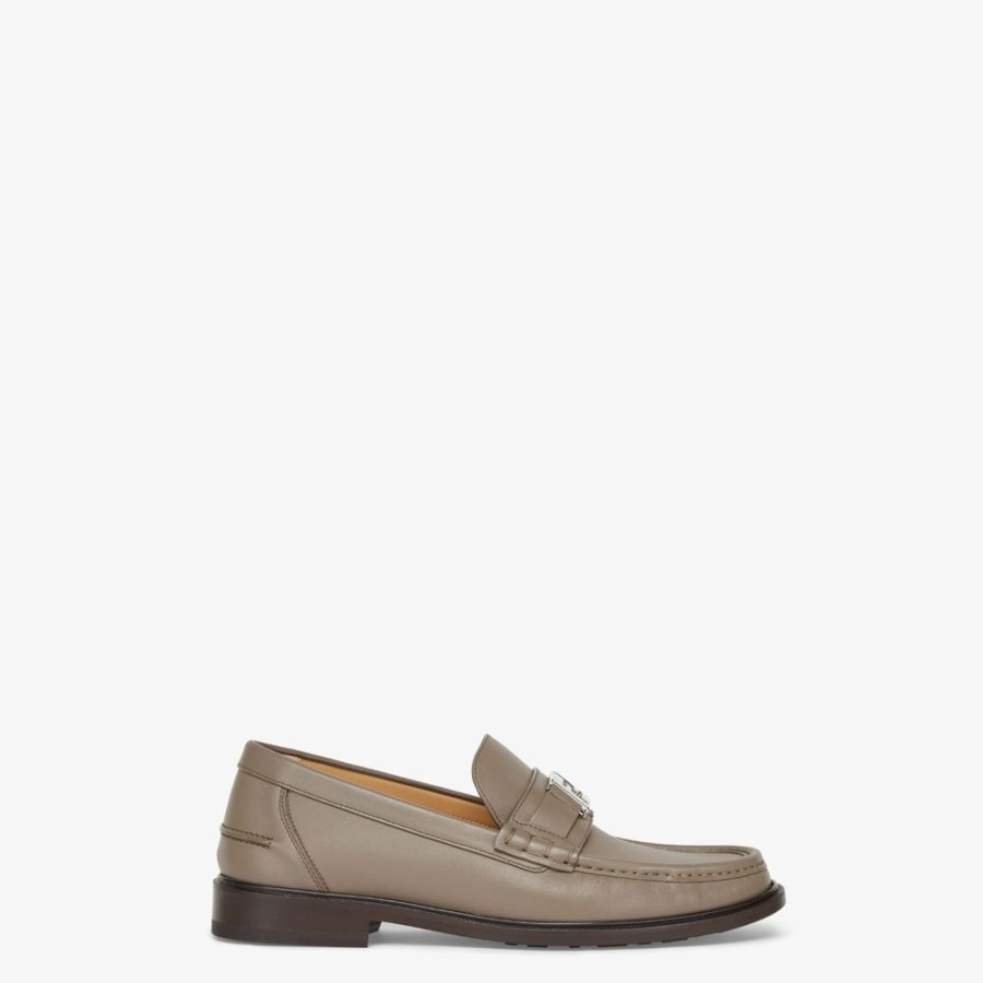 Herren Fendi Loafer | Mokassins Aus Leder In Beige