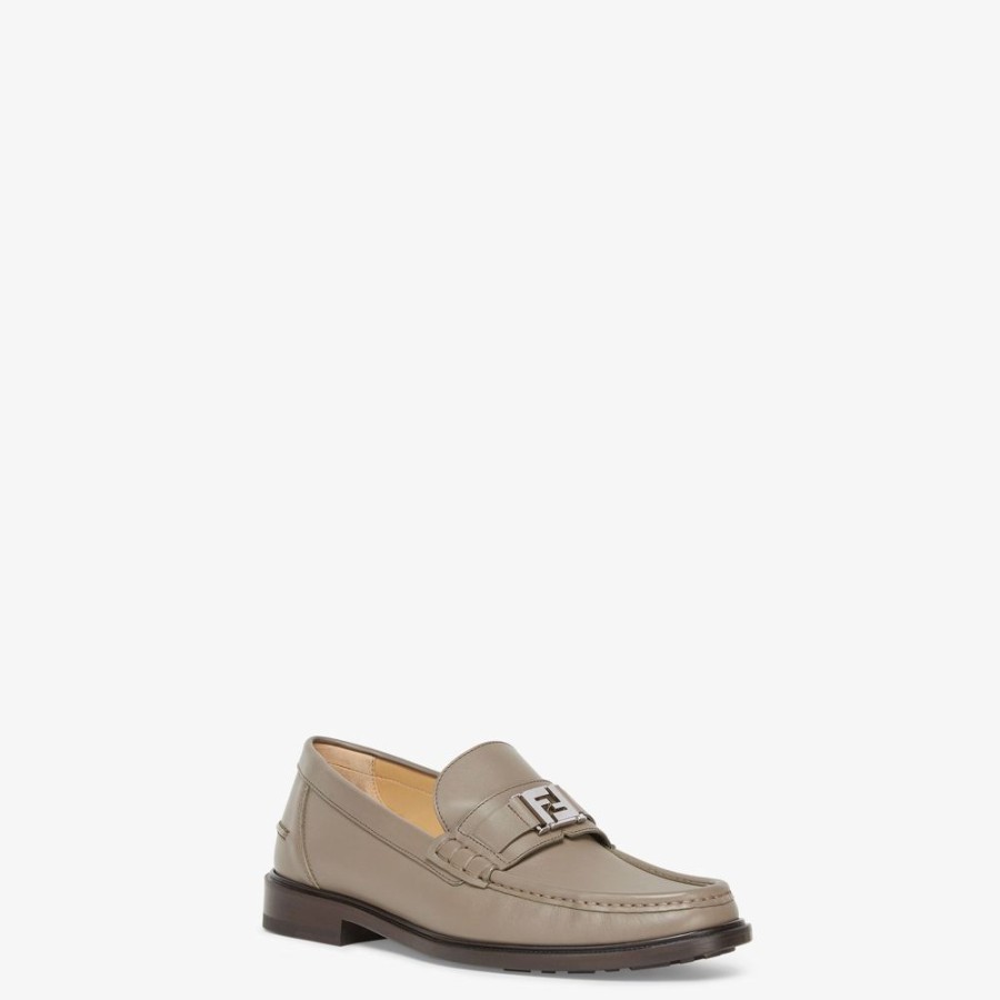 Herren Fendi Loafer | Mokassins Aus Leder In Beige