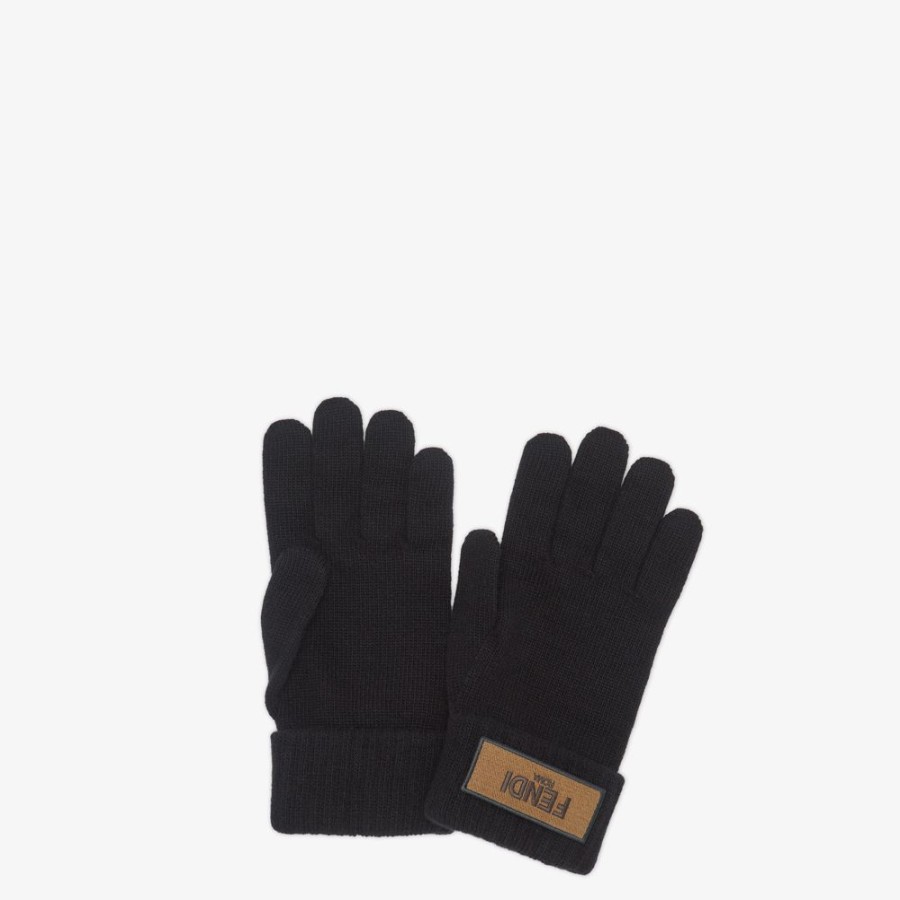 Herren Fendi Mutzen Und Handschuhe | Handschuhe Aus Wolle In Schwarz