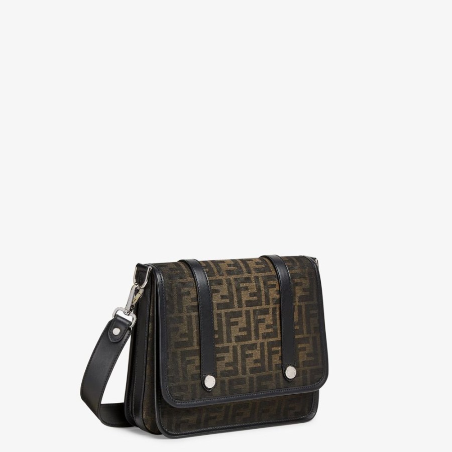 Herren Fendi Messenger Bags | Tasche Aus Ff-Stoff In Braun