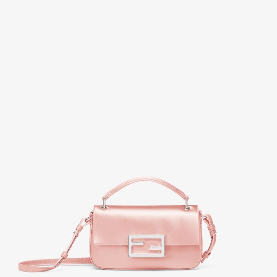 Damen Fendi Mini-Taschen | Pochette Aus Seide In Rosa