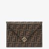 Damen Fendi Pochetten | Pochette Aus Leder In Braun