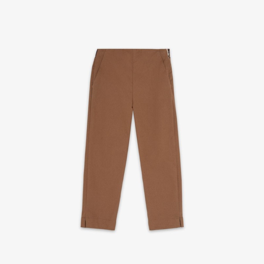 Kids Fendi Ready To Wear | Junior-Hose Aus Gabardine In Braun