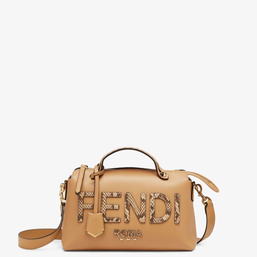 Damen Fendi Boston Bags | Kleiner Koffer In Hellbraun Aus Leder Und Elaphe