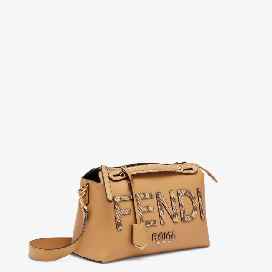 Damen Fendi Boston Bags | Kleiner Koffer In Hellbraun Aus Leder Und Elaphe