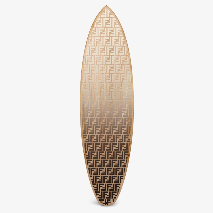 Home Decor & Lifestyle Fendi Lifestyle | Surfboard Aus Holz In Braun