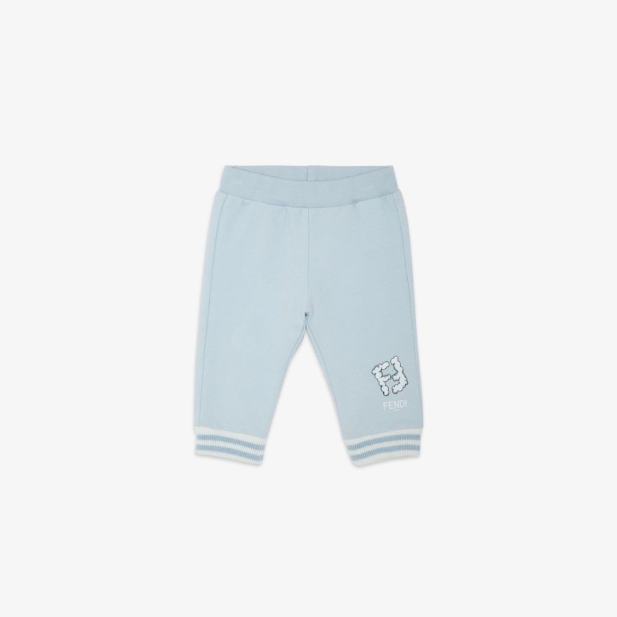 Kids Fendi Baby Madchen | Baby-Hose Aus Sweatjersey In Himmelblau