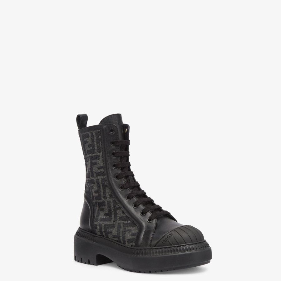 Damen Fendi Stiefel Und Stiefeletten | Bikerstiefel Aus Leder In Schwarz