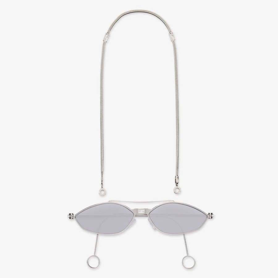 Damen Fendi Sonnenbrillen | Sonnenbrille Aus Metall In Silberfarben