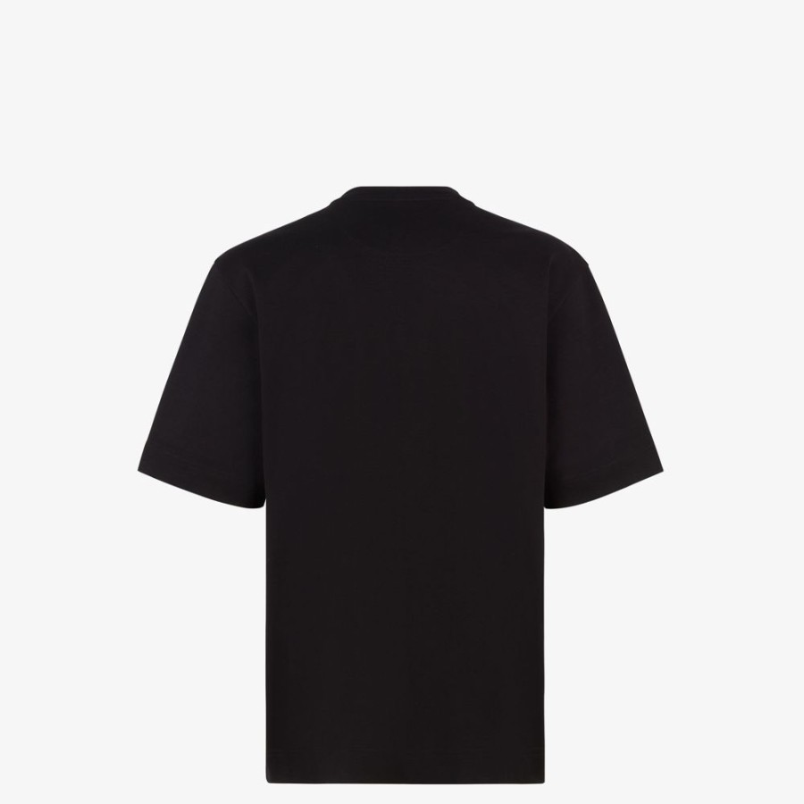 Herren Fendi T-Shirts Und Poloshirts | T-Shirt Aus Jersey In Schwarz