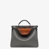 Herren Fendi Timeless | Tasche Aus Leder In Grau