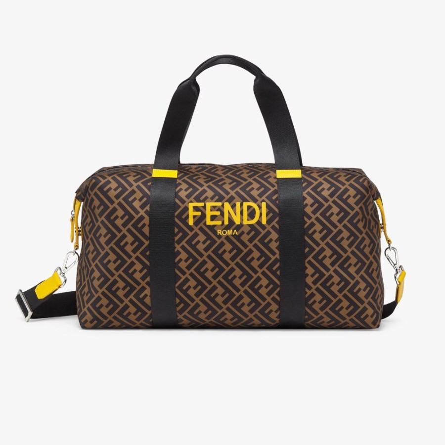 Kids Fendi Accessoires | Weekend Bag Aus Nylon Mit Fendi Roma-Print